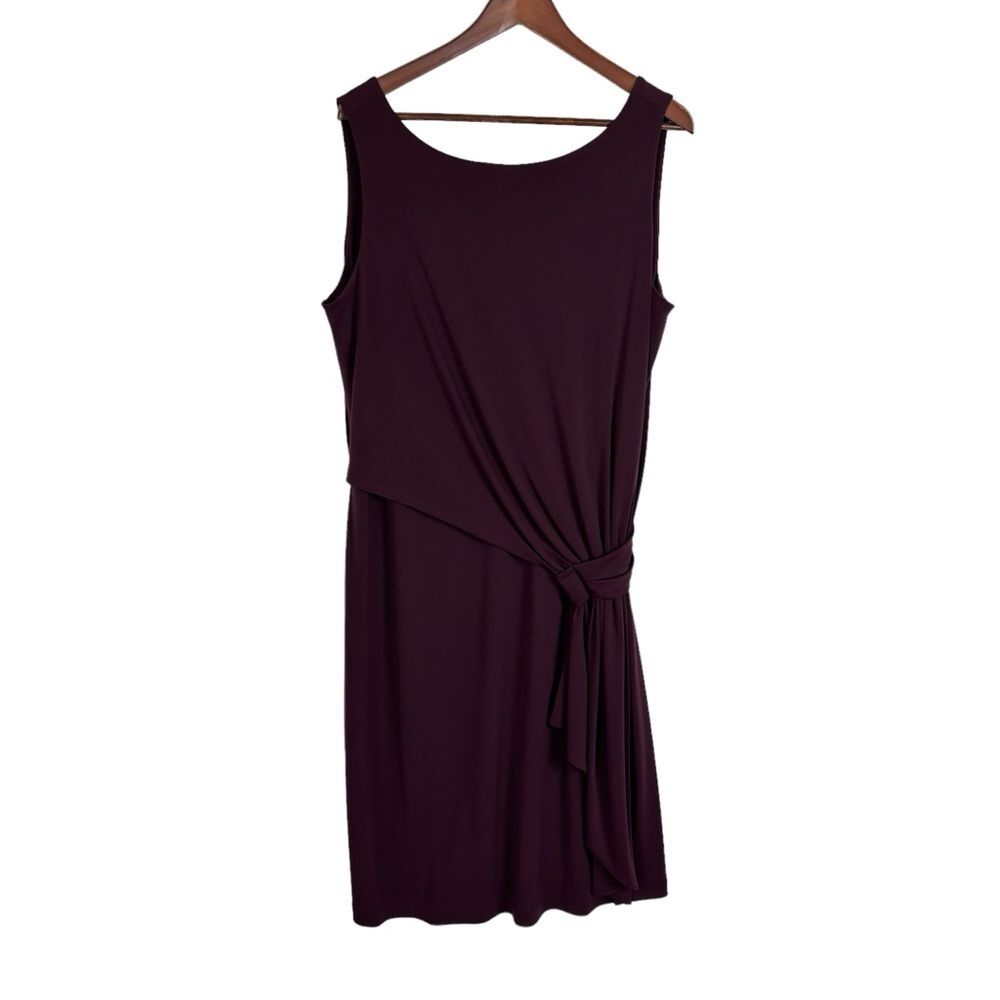 Talbots Asymmetrical Layered Burgundy Midi Dress Women’s Plus 1X